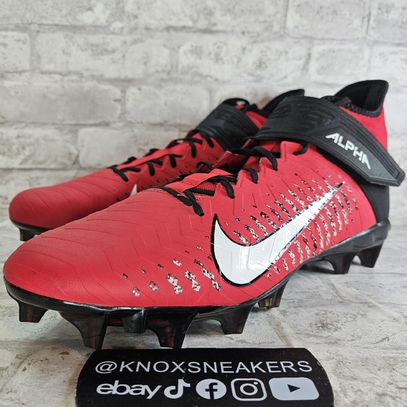 Nike Other - Nike Alpha Menace Pro 2 Mid Red Football Cleats Red AQ3209-601 Men's Size 16